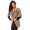 Damen Strickjacke mit PU Ärmel; Gr. S/M