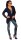 Damen Strickjacke mit PU Ärmel; Gr. S/M Dunkelblau