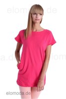Damen Tunika  in 6 Farben Longshirt Kurz-Arm;