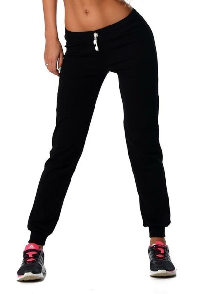 Damen Jogging Hose Sport Hose BW; Schwarz/S/36