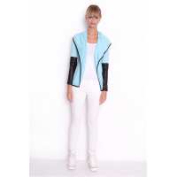 Damen Cardigan mit PU-Ärmeln Bolero; Gr. S/M; Mint