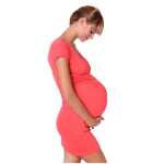 Damen MAMA Minikleid V-Ausschnitt Umstandsmode;