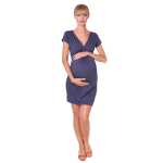 Damen MAMA Minikleid V-Ausschnitt Umstandsmode;