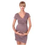 Damen MAMA Minikleid V-Ausschnitt Umstandsmode;