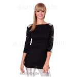 Damen Tunika Oberteil Shirt T-shirt Sweatshirt 3/4 Ärmel Pailetten Glitzer Strass Spitze;