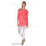 Damen Tunika Oberteil Shirt T-shirt Sweatshirt 3/4 Ärmel Pailetten Glitzer Strass Spitze;