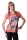 Damen T-shirt Motiv mit Netz; Koralle XS/S 34/36