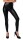 Damen Leggings Hohe Taille Wet-Look Glanz; Schwarz Matt 3XL/46