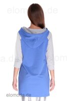 Damen Long Sweatshirt mit Kapuze 3/4 Arm; S/M;