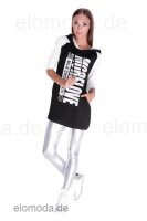 Damen Long Sweatshirt mit Kapuze 3/4 Arm; S/M;