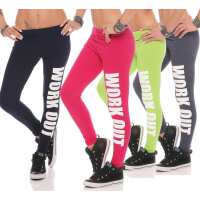 Damen Sport Leggings Baumwolle Stretch Slim Fit Made in EU