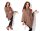 Damen Poncho Strick Umhang; S/M; Cappuccino