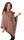 Damen Poncho Strick Umhang; S/M; Cappuccino
