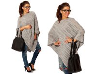 Damen Poncho Strick Umhang Grob Gr. S/M/L;