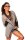Damen Strickjacke mit PU Ärmel; Gr. S/M Grau
