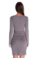 Damen Elegant Kleid Dress Langarm zweifarbig Onesize; S/M;