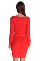 Damen Elegant Kleid Dress Langarm zweifarbig Onesize; S/M;