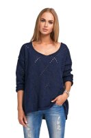 Damen Pullover Strickpullover Pulli V-Ausschnitt; S/M;