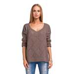 Damen Pullover Strickpullover Pulli V-Ausschnitt; S/M;
