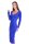 Damen Langarm Kleid Dress mit Schlitz vorne ; Blau S/M 36/38