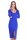 Damen Langarm Kleid Dress mit Schlitz vorne ; Blau S/M 36/38