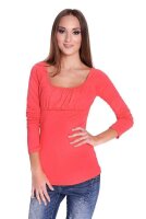 Damen Longshirt mit U-Ausschnitt ;