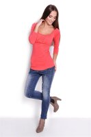 Damen Longshirt mit U-Ausschnitt ;