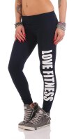 Damen Leggings LOVE FITNESS Baumwolle;