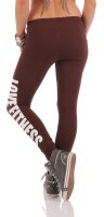 Damen Leggings LOVE FITNESS Baumwolle;