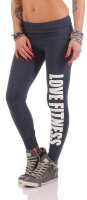 Damen Leggings LOVE FITNESS Baumwolle;