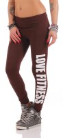 Damen Leggings LOVE FITNESS Baumwolle;