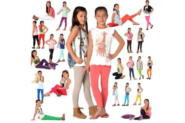 Mädchen Kinder Leggings in 23 Farben Baumwolle;