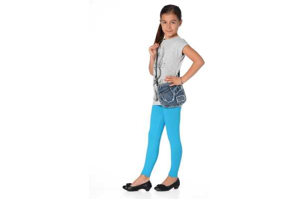 Mädchen Kinder Leggings in 23 Farben Baumwolle; Türkis 110