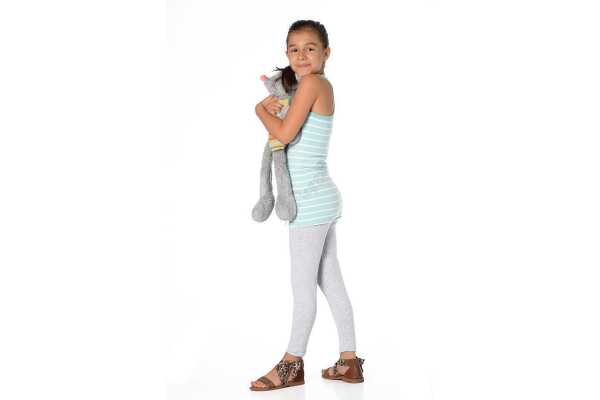 Mädchen Kinder Leggings in 23 Farben Baumwolle; Grau Meliert 128