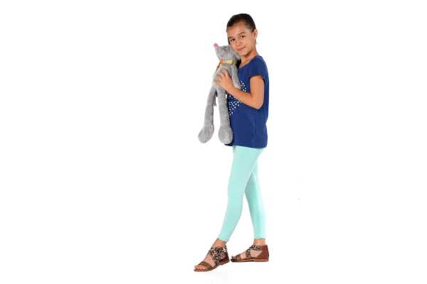Mädchen Kinder Leggings in 23 Farben Baumwolle; Mintgrün 134