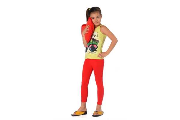 Mädchen Kinder Leggings in 23 Farben Baumwolle; Rot 128