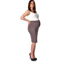 MAMA Umstandsrock Bleistiftrock; Cappuccino L/XL 40/42