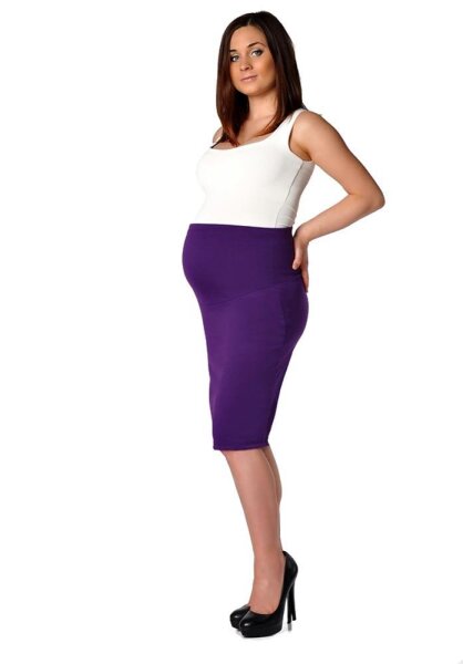 MAMA Umstandsrock Bleistiftrock; Violett 2XL/3XL 44/46