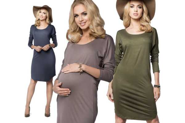 Damen Langarm Kleid + Umstandsmode MAMA Umstandskleid;