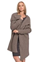 Strickjacke Sweats Poncho Umhang Cardigan; Cappuccino S/M/L