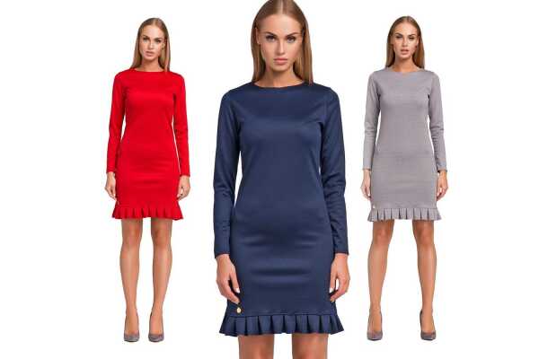 Damen Elegantes Mini-Kleid Tunika mit Rüschen;