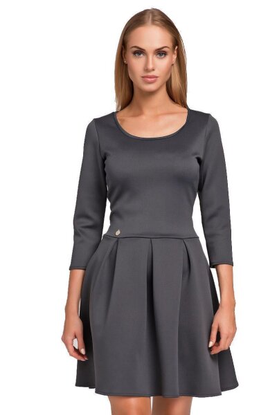 Damen Kleid Klassisches Minikleid Glockenform; Grafit/L/40