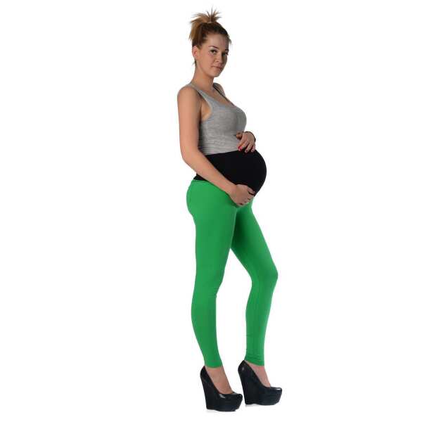 Umstandsleggings Leggings mit Taschen Baumwolle; Grün 2XL/44