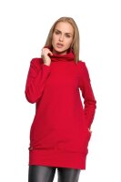 Damen Longshirt mit Taschen; Rot XL/42