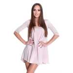 Damen Tunika Minikleid Kleid Dress Longshirt; Beige/L/XL...