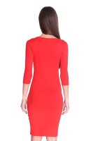 Damen Kleid Dress Klassisch 3/4 Arm ; Rot XS/S 34/36