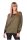 Damen Sweatshirt Shirt Pullover Pulli Oversized Langarm Tunika Bluse; Khaki/S/M