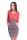 Damen Kleid Minikleid Langarm zweifarbig ; Koralle-Cappuccino S/M 36/38