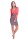 Damen Kleid Minikleid Langarm zweifarbig ; Koralle-Cappuccino S/M 36/38