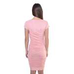Damen Kleid Dress Wasserfall-Ausschnitt mit Raffungen;